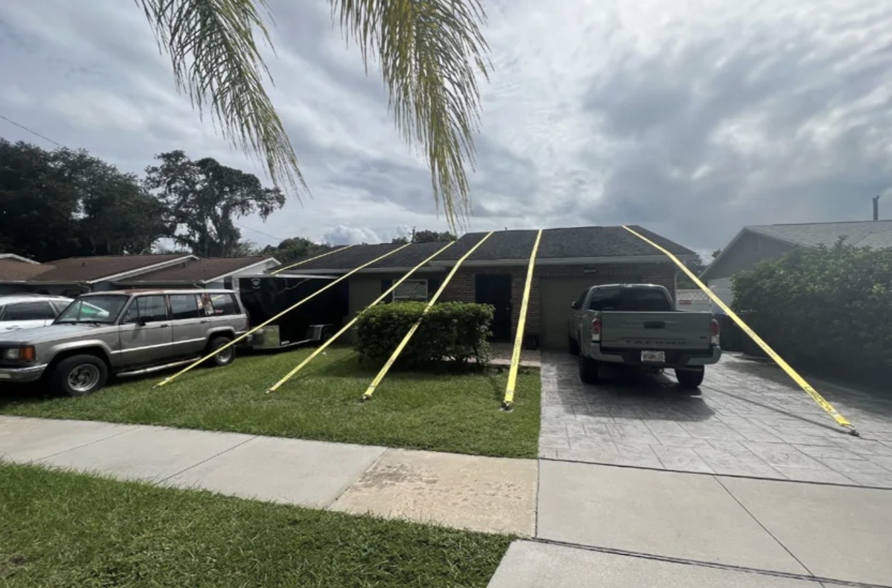 Family reviewing evacuation plan at home